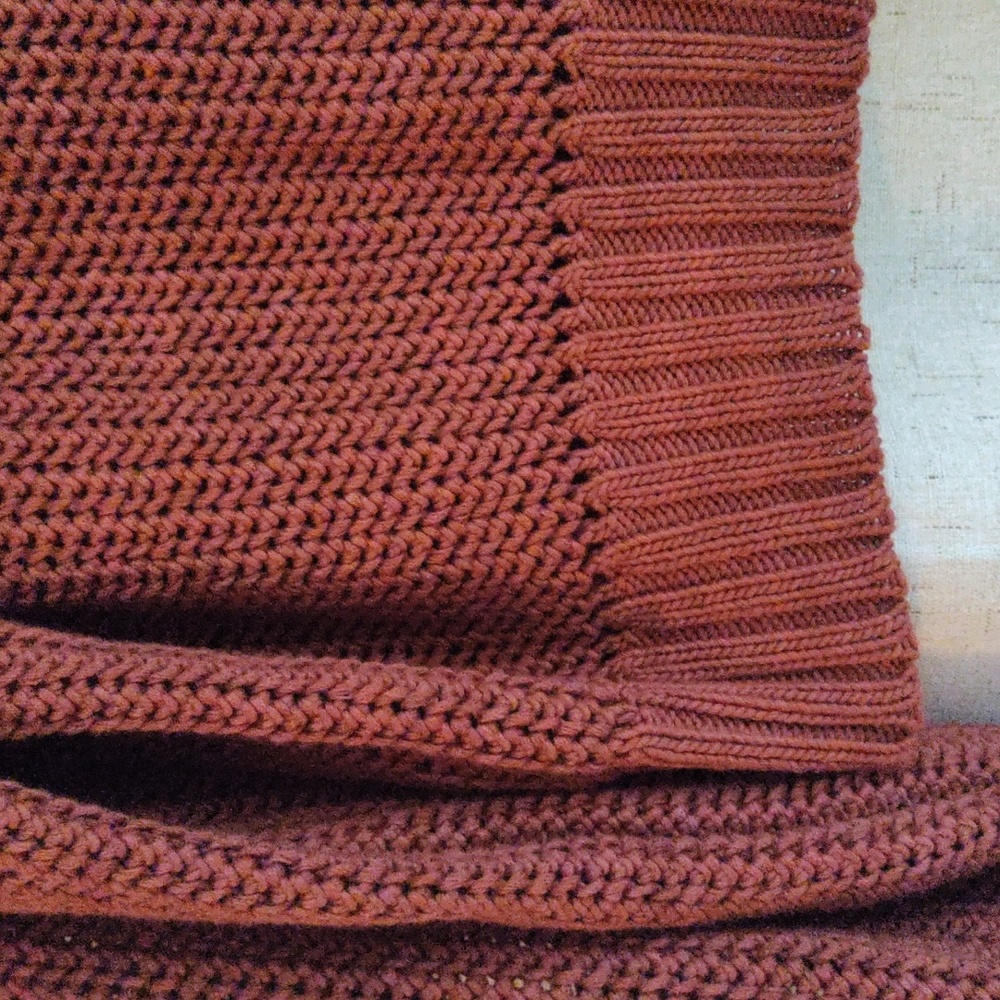 Misha & Puff Women's Soft, Cotton Net Knit Sweater - Rust Brown - Picture 3 of 12